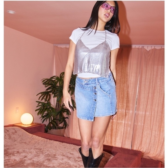 Tilly's WEST OF MELROSE Chain Mail Halter Top Size XS. - Picture 2 of 8